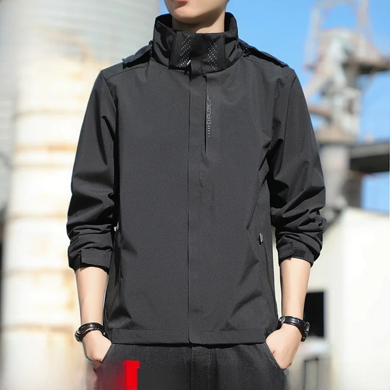 

Мужская повседневная футболка Jaet, водонепроницаемая весенне-осенняя спортивная универсальная бейсбольная куртка из полиэфирного волокна с V-Ne на молнии