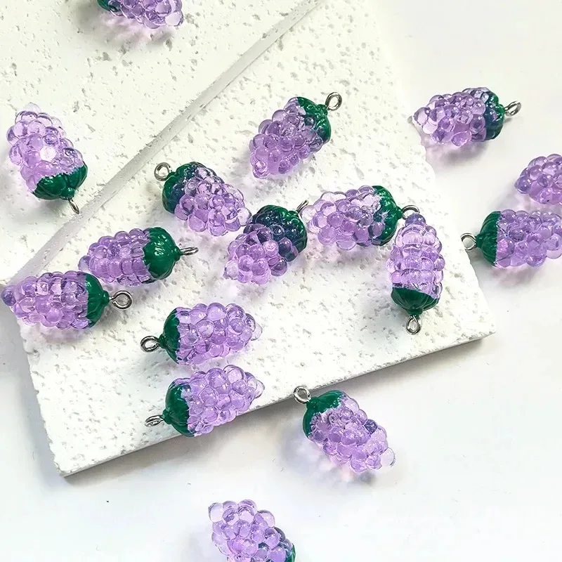 10pcs Mini Simulated Grape Resin Charms