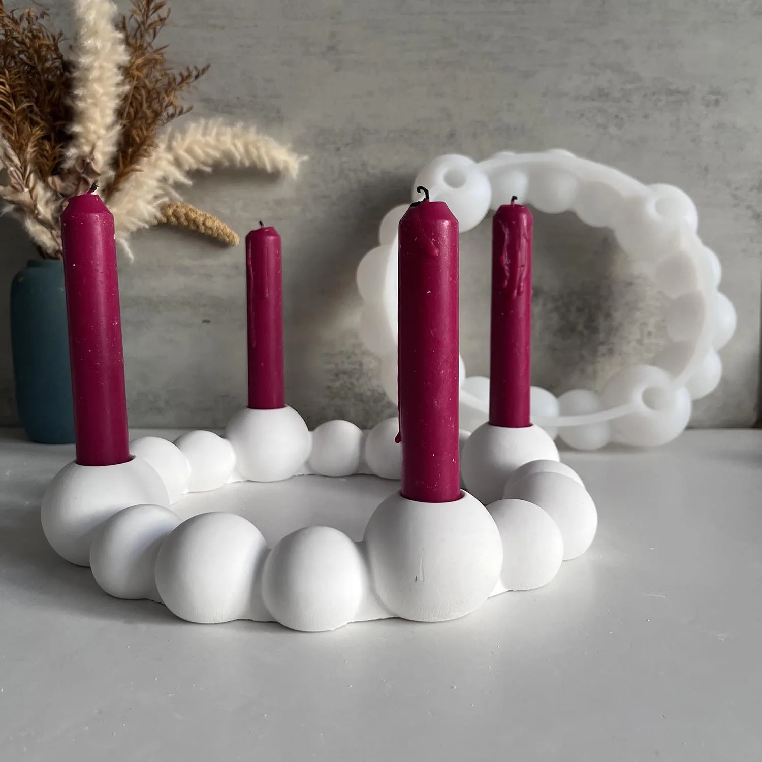 Spherical Candle Holder Mold Round 4 Holes Candle Holder Mould Aroma Candle Holder Plaster Drip Moulds