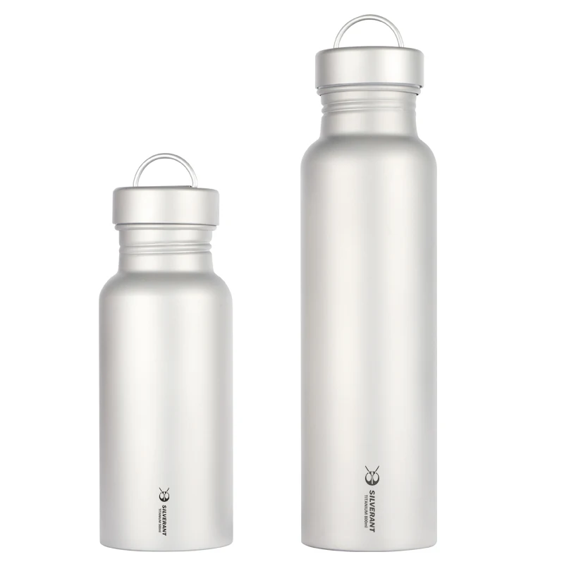 SilverAnt Pure Titanium Water Cup Outdoor Cycling Lightweight Portable Travel Car Large Capaci Titanium Kettle Single Layer