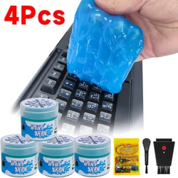 Gel de limpieza suave Universal para teclado de coche, herramientas de limpieza con cepillo para Pc, portátil, eliminación de polvo y suciedad, limpiador de pegamento, Slime, 4-1 piezas