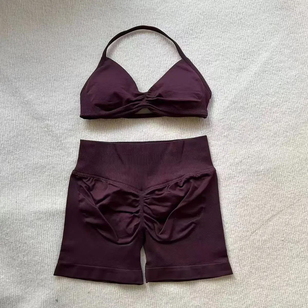 2-delige D-F logo bh-short set naadloze yoga top fitness set dames beauty back exercise running sport set fiets outdoor set