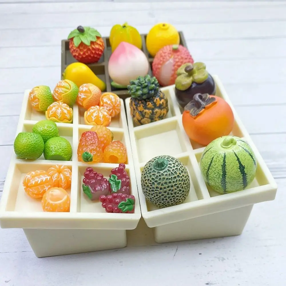 Empty Dollhouse Miniature Fruit Vegetable Display Rack Emulational Diy Supermarket Shelf Model Plastic Dolls House Decor Toys