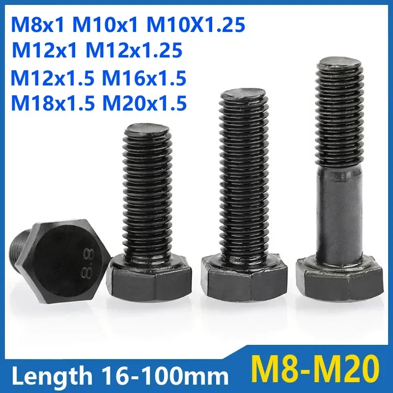 

Hexagon screw with fine thread M8 M10*1 M12*1.25M14M16M20*1.5 8.8 Carbon Steel Hexagon Head Bolt Full Teeth Fine Tooth screw