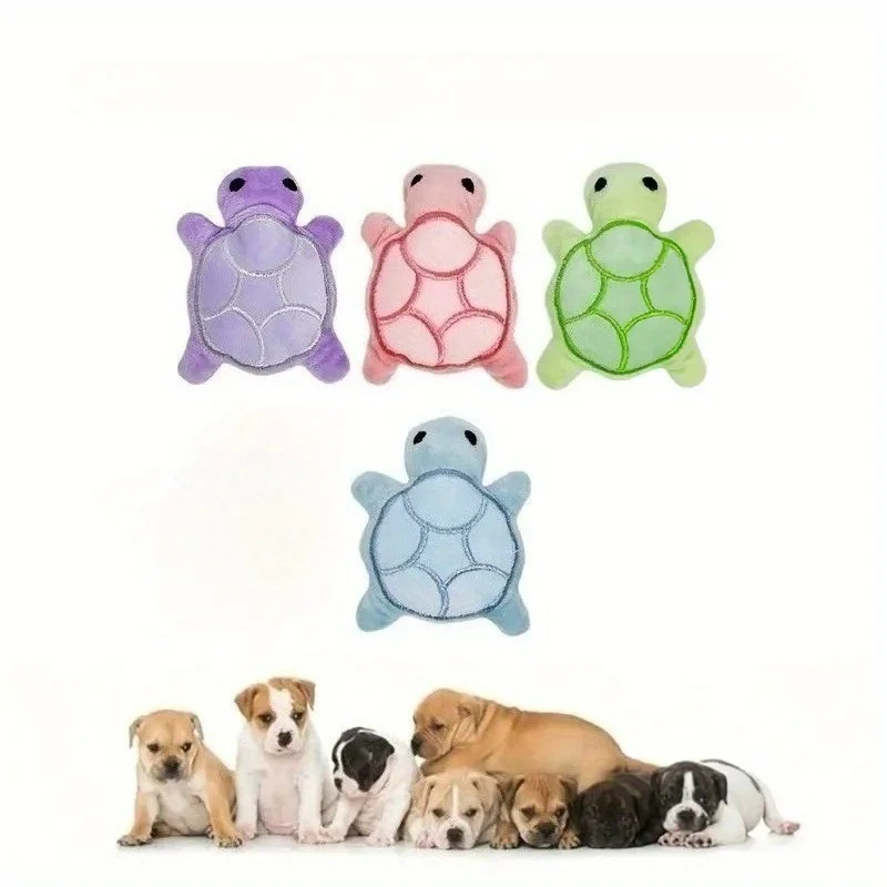1-teiliges Plüsch-Spielzeug mit niedlicher Schildkröte für kleine Hunde, quietschender Hund, Zahnungsgeräuschspielzeug, weich und sicher, gut für die Zahngesundheit geeignet