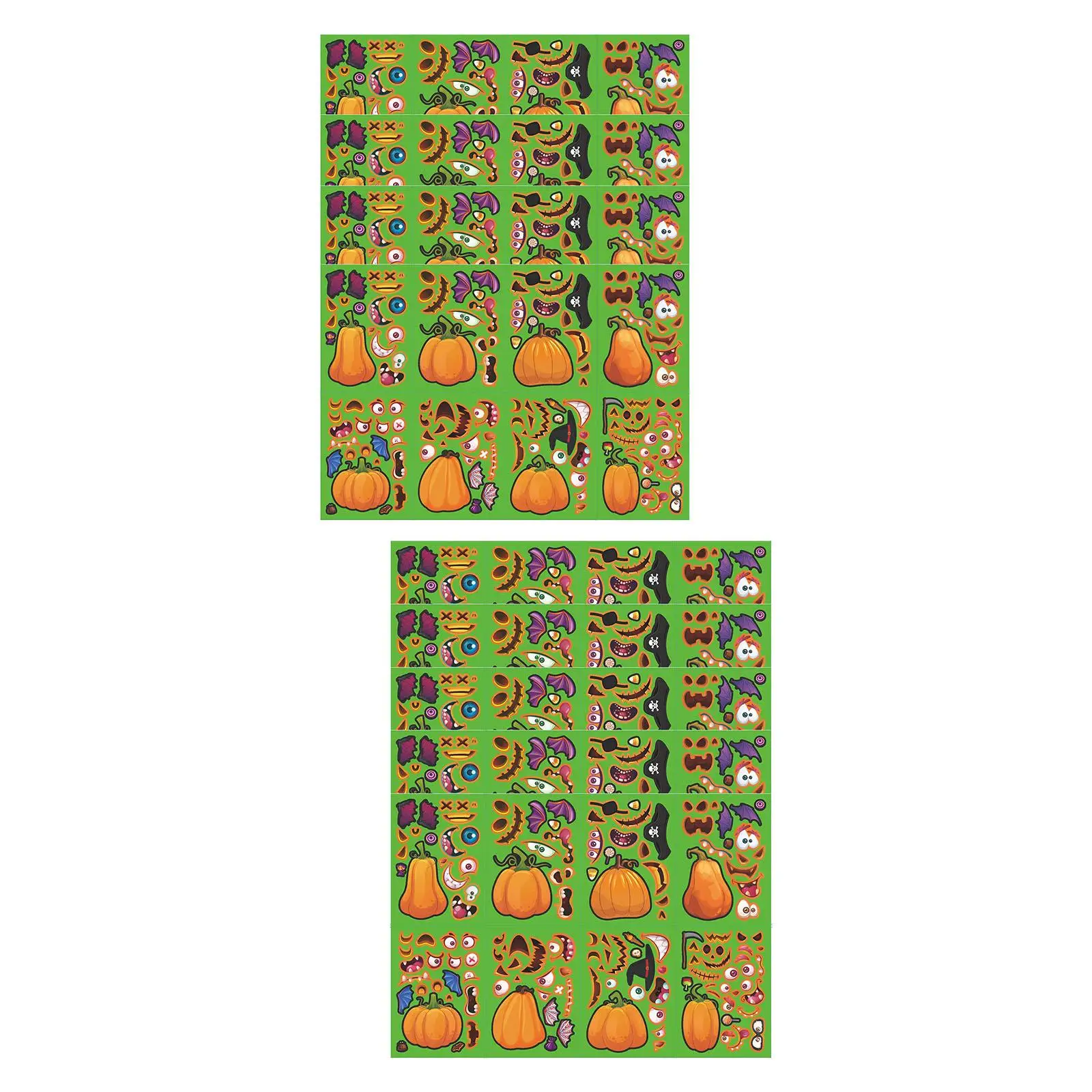 Halloween Pumpkin Decorating Stickers for Child DIY Decorative Fun Self Sticky Craft Stickers for Club Themed Party Holidays