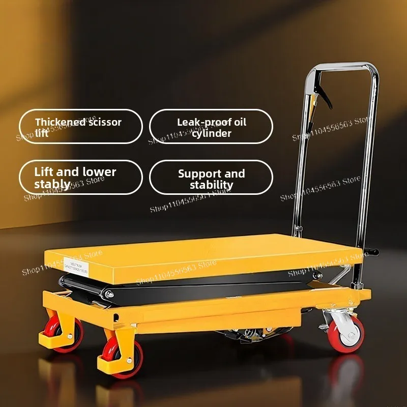 Manual Hydraulic Mobile Scissor Type Small Lifting Platform Truck Electric Fixed Freight Elevator Flat Lift Trolley