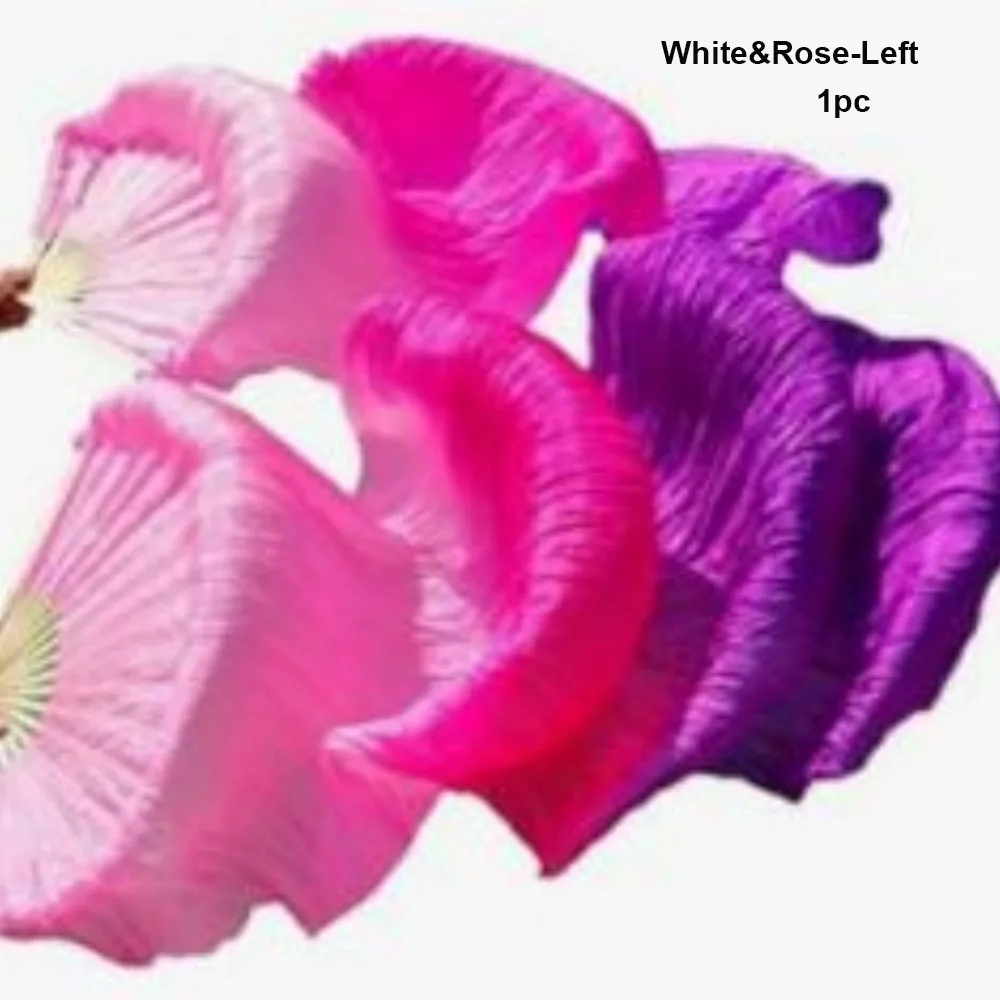 

50 см веер для танца живота, разноцветный градиент цвета, тренировочный инструмент для танцоров, аксессуары для танцев, право/левые руки, шелковые веера из искусственного шелка