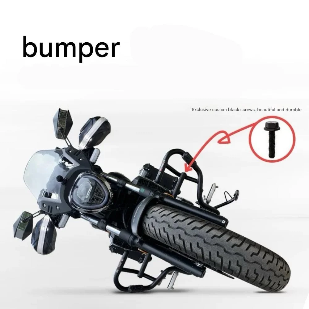 【Good quality】For Haojue TR300 bumper 300plus front bumper anti-fall bar carbon steel thickened widened protection bar