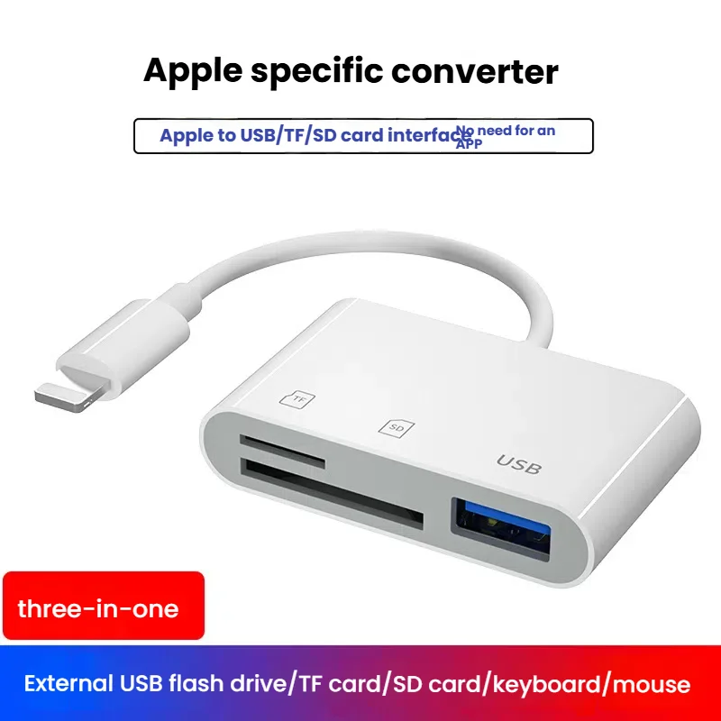 

Apple phone card reader, SD card, TF card, U-disk, all-in-one multi-function card reader, OTG converter