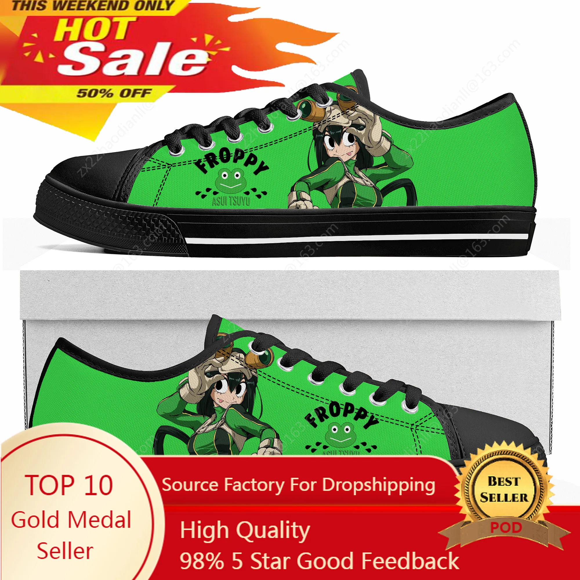 

Cartoon Asui Tsuyu My Hero Academia Low Top Sneakers Mens Womens Teenager High Quality Canvas Sneaker Couple Shoes Custom Shoe