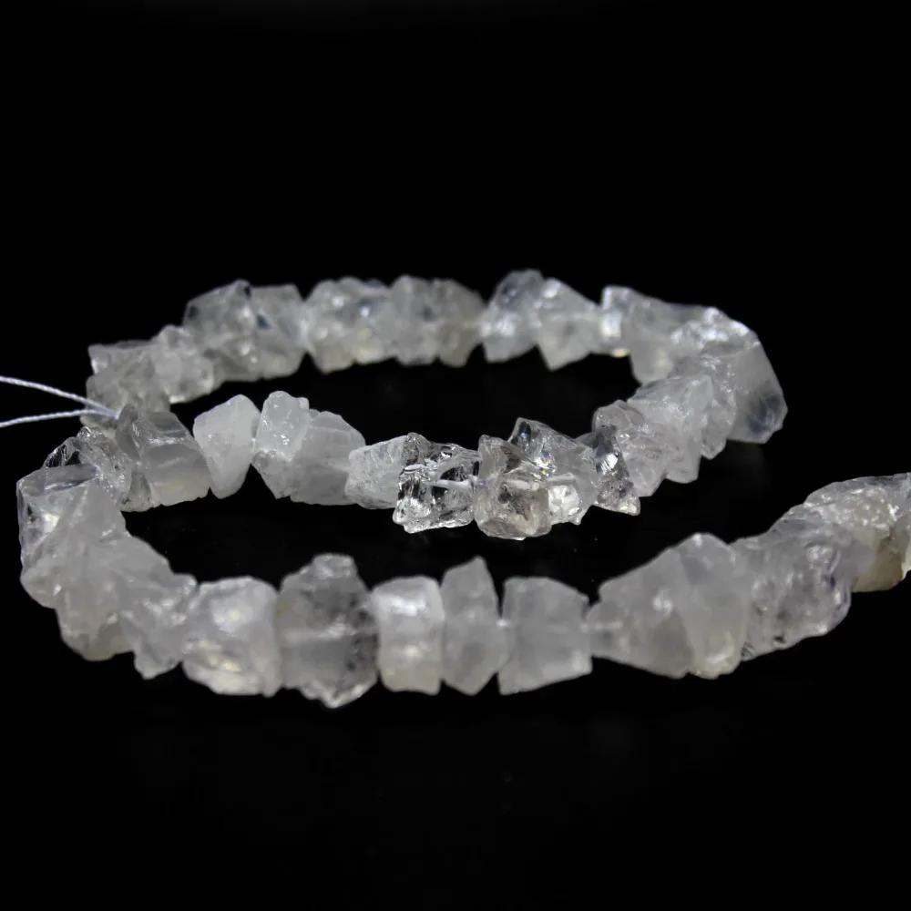 

Wholesale Unpolished Irregular shape White Crystal Natural Stone Beads For Jewelry Making Diy Bracelet Pink Beads Strand 15.5''