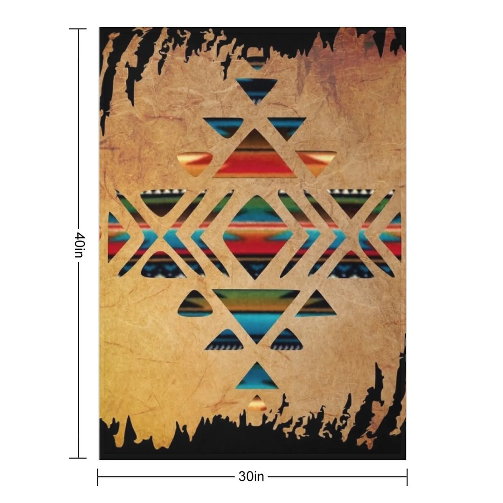 Navajo Pattern - Aztec Brushstroke Design Throw Blanket Flannels Decorative Sofa Luxury Luxury Throw Blankets