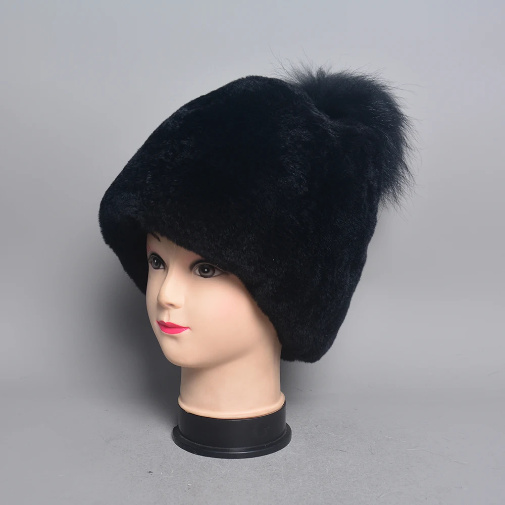 Natural Rex Rabbit Fur Christmas hat For Women Fashion Size Can Adjust Keep Warm Lady Real Fur Winter Hats