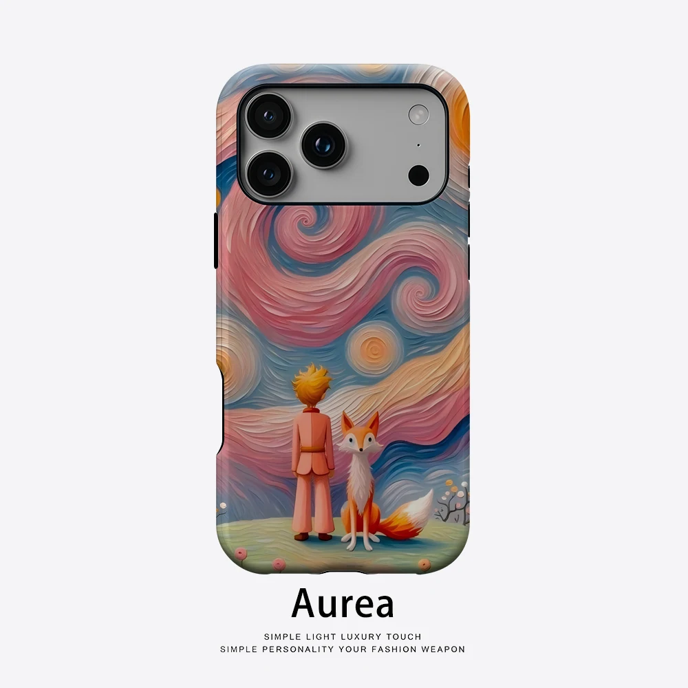 Rosa-blaue Sternennacht-Jungen-Handyhülle für magnetische Handyhülle für iPhone 17 16 15 14 Pro Max Plus, einzelne doppelschichtige robuste Hülle