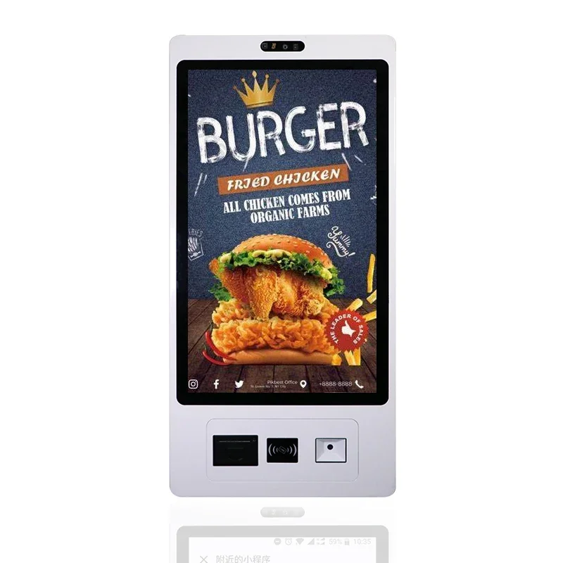 21.5 24 32 Inch Restaurant Automatic Touch Screen Unattended Self Ordering Self Service Payment Kiosk Machine Android /Win Kiosk