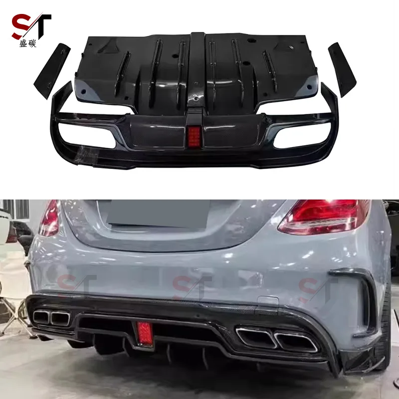 

Подходит для Mercedes-Benz C-Class W205 C63, задняя губа из углеродного волокна, задняя губа IMP, диффузор, модифицированный объемный звук