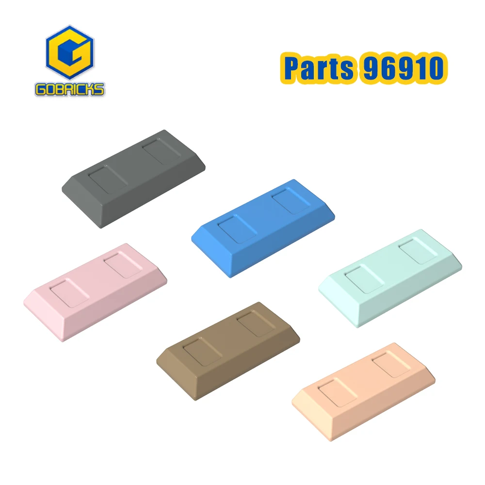Gobricks 100 pièces 96910 briques carrelage spécial 1x2 pièces avec murs inclinés AKA argent barre d'or blocs de construction couleur noire jouets modèle