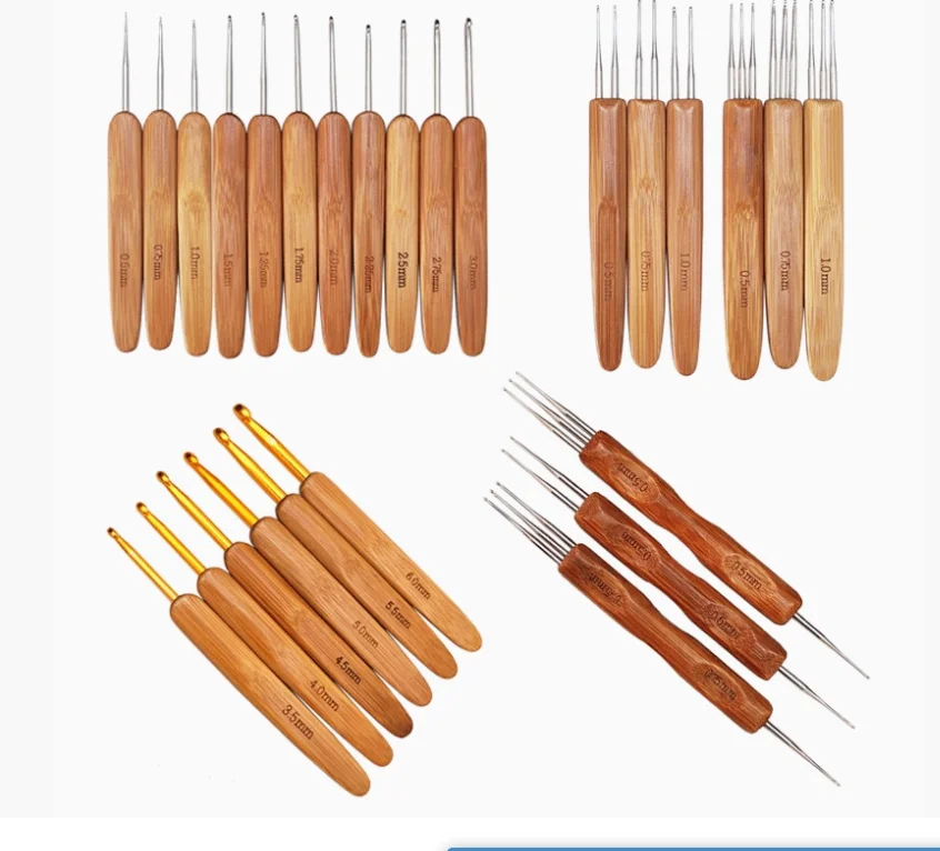 Wooden Crochet Hooks Ergonomic Handle - Bamboo Wooden Handle Crochet Hooks Ergonomic