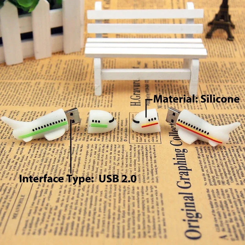 Cartoon Mini Plane Model USB Flash Drive Aircraft Airplane Usb 2.0 Pen Drive Memory Stick Pendrive U Disk 4GB 8GB 16GB 32GB 64GB