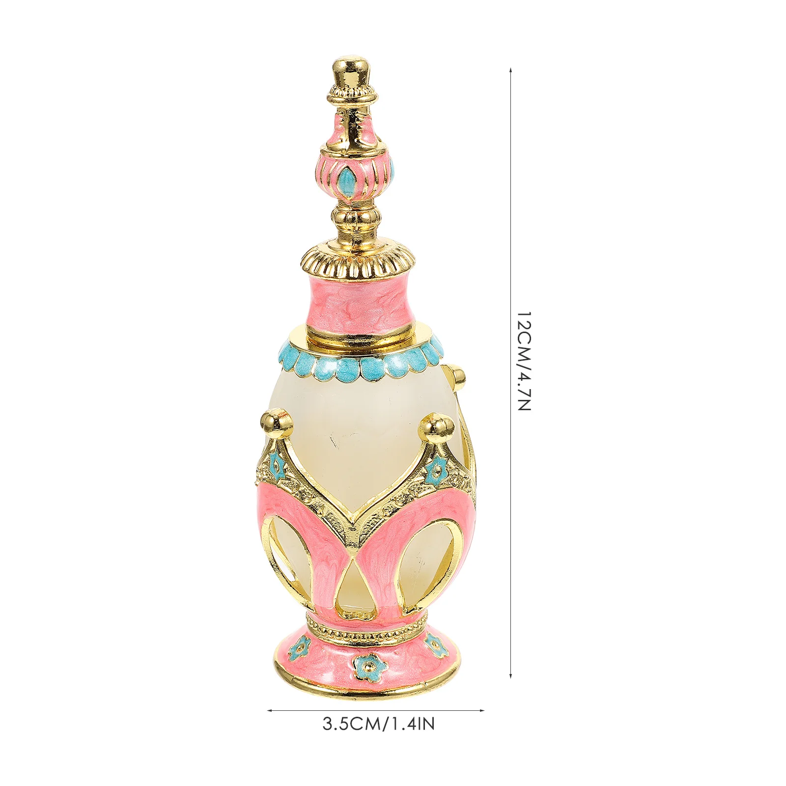 빈티지 향수병 1개 유리 빈 소형 아로마 바이알 리필 가능한 에센셜 오일 드로퍼 병 아랍 스타일 안유병