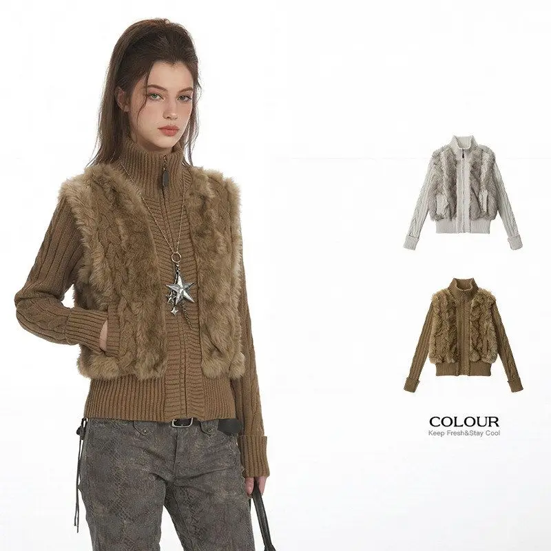 HeyHenry piel de cordero invierno ort Thiened suéter Jaet coreano Sle cálido Retro cuello alto abrigo de algodón peludo mujer Faion