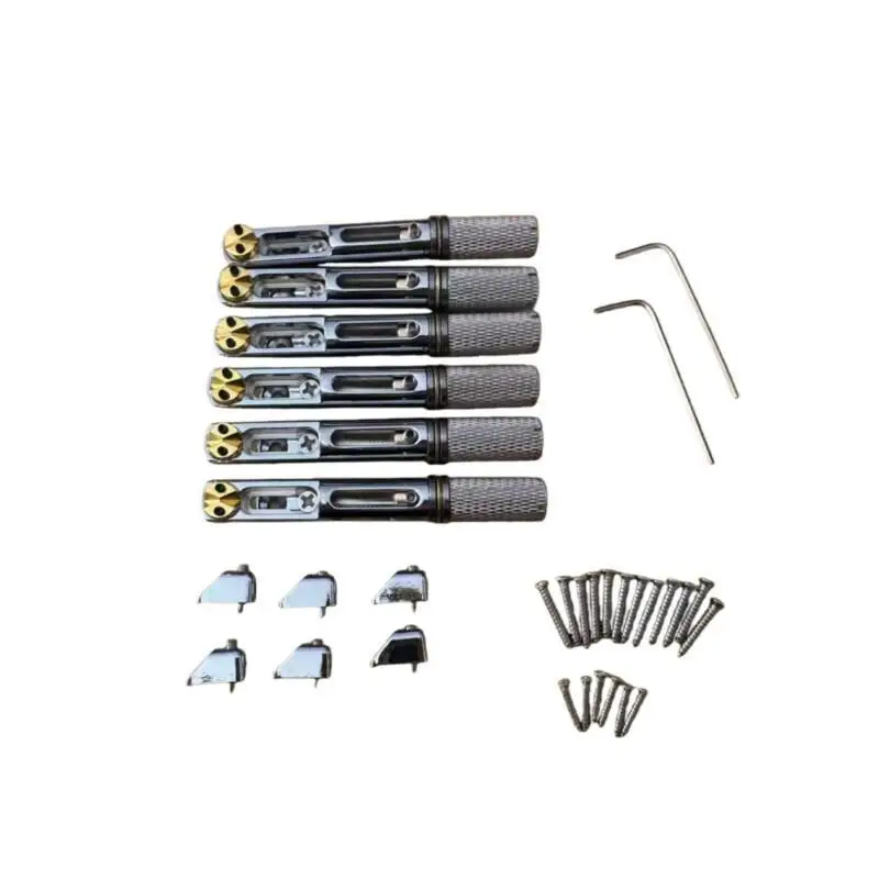 Headless electric guitar individual split bridge and tailpiece, headless electric guitar divided bridge lower block parts