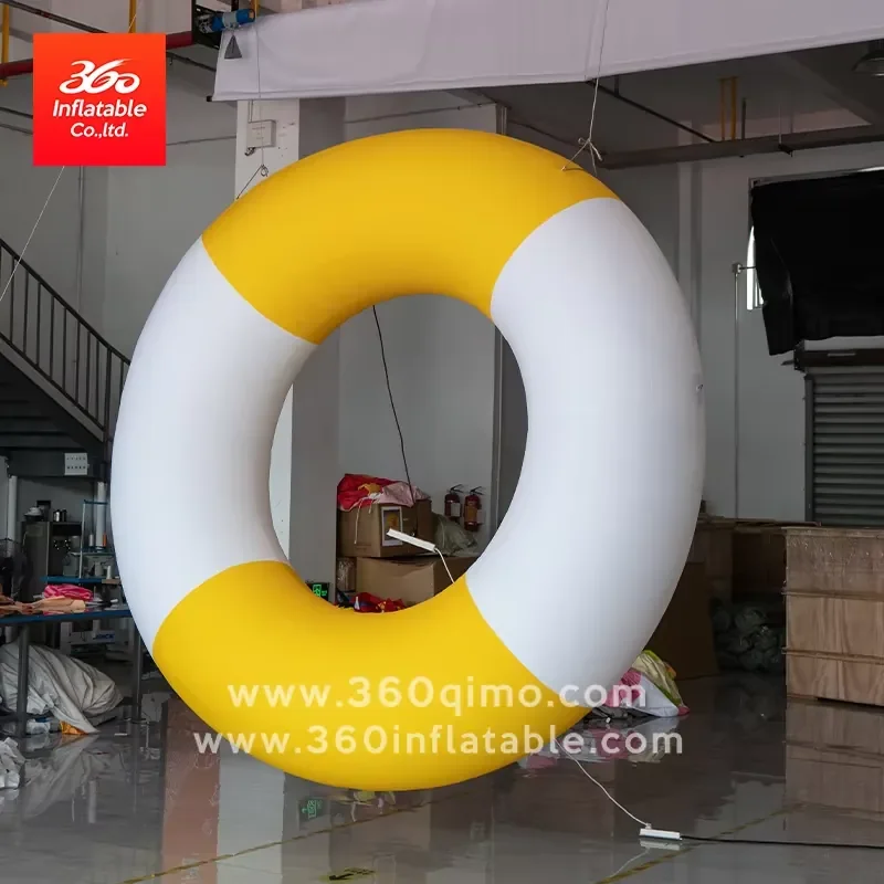 360 Inflatable Custom Design Outdoor Advertising Inflatable Swimming Ring Giant Cartoon Mascot for Event Decoration