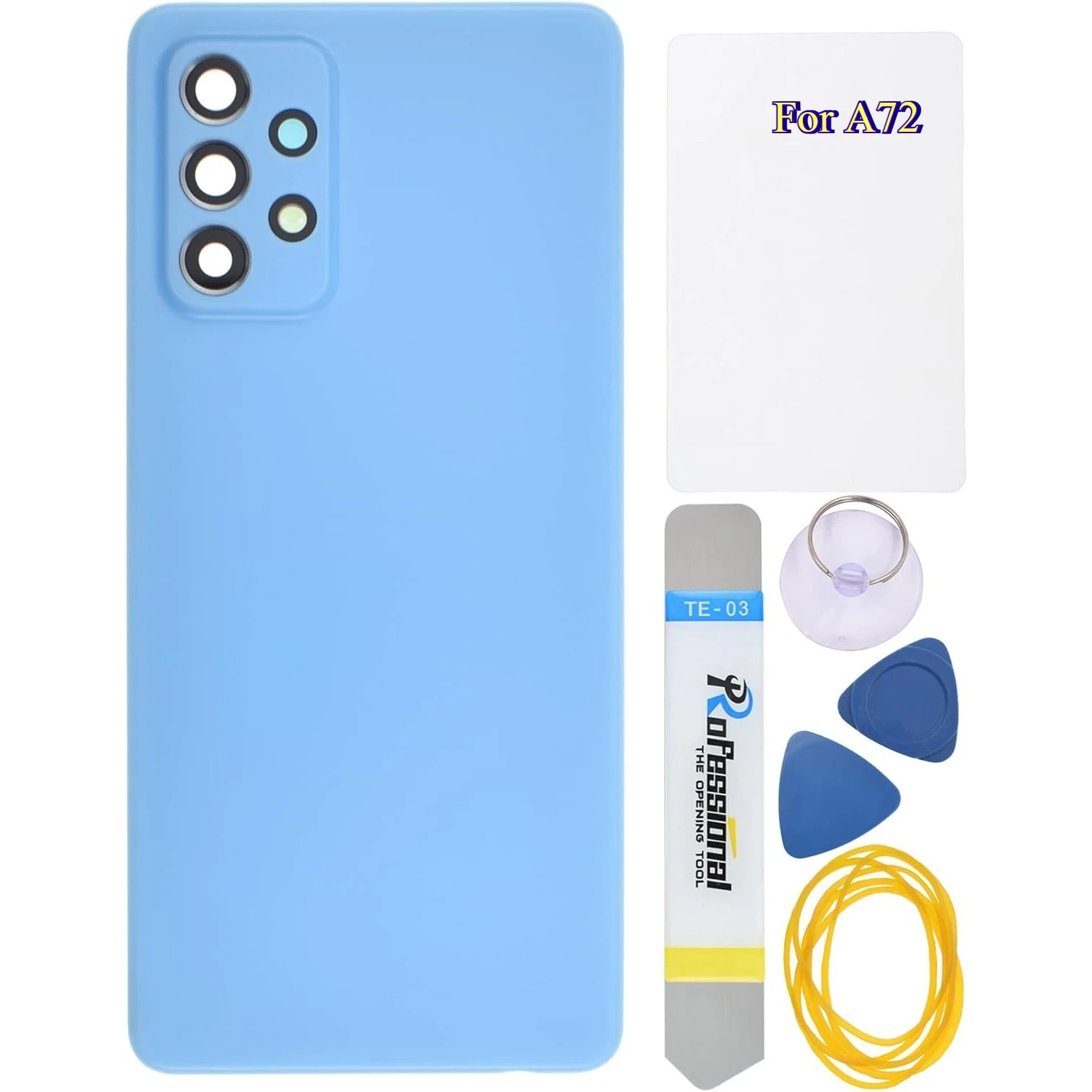 

A72 Awesome Blue Back Kit – plastic cover, camera frame & lens, tape & tools