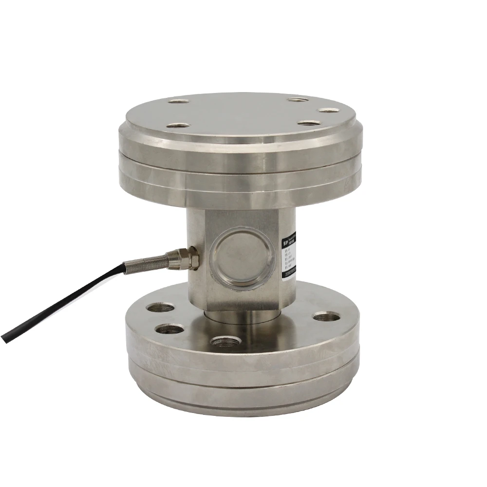 Column type force sensor measuring dry powder mortar tank pressure load cell flange installation