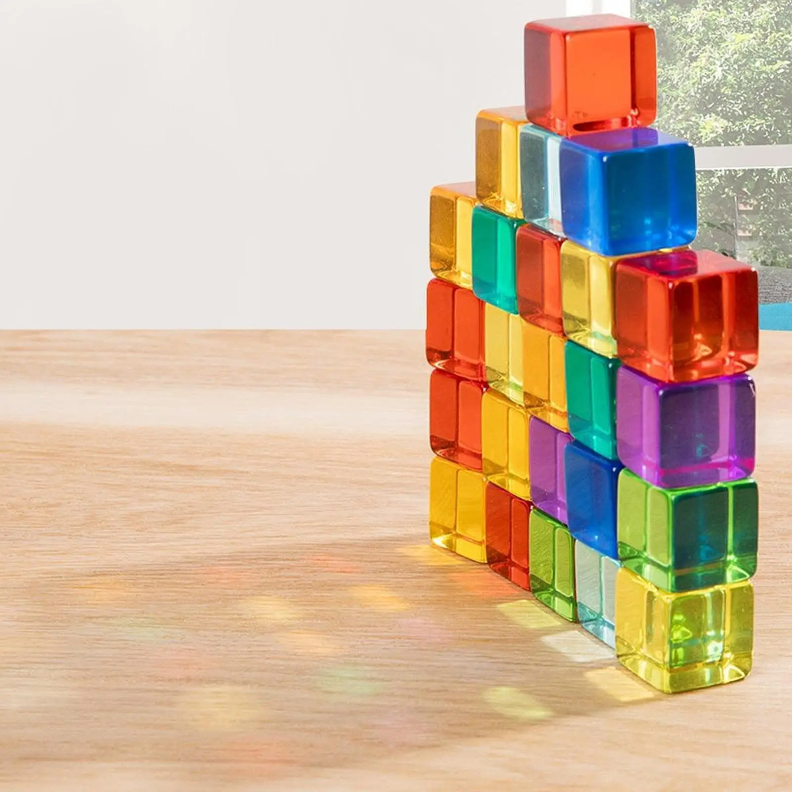 

Cube Blocks Set Acrylic Cubes Spatial Awareness Building Blocks Set for Kids,Stacking Game for Kids Boys Girls Gift