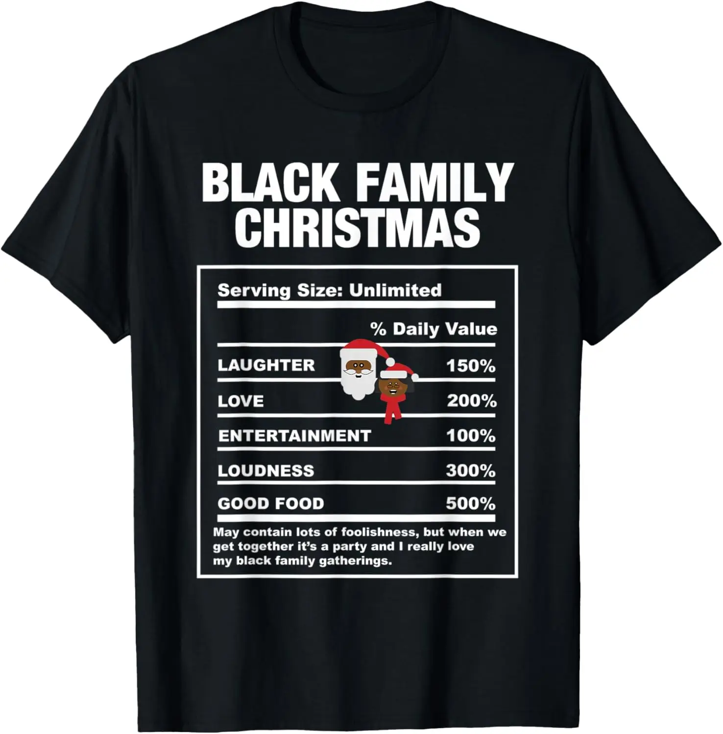 

Black Family Matching Christmas Mr. / Mrs. Claus Couple T-Shirt