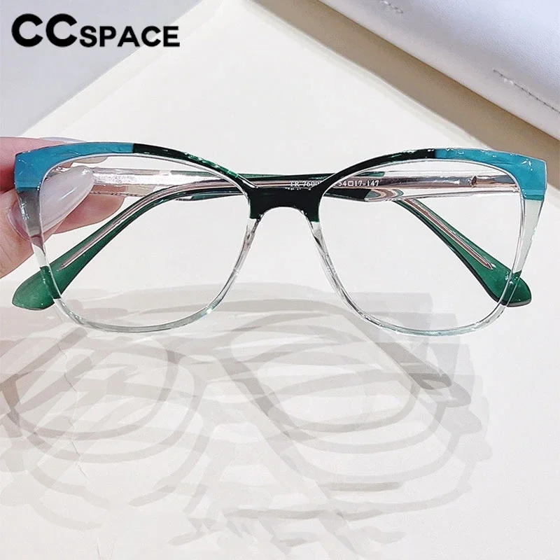Color-blocked TR90 Anti Blue Light Glasses Frame Square Spring Hinge Clear Eyeglass Customizable Prescription Spectacles #302675