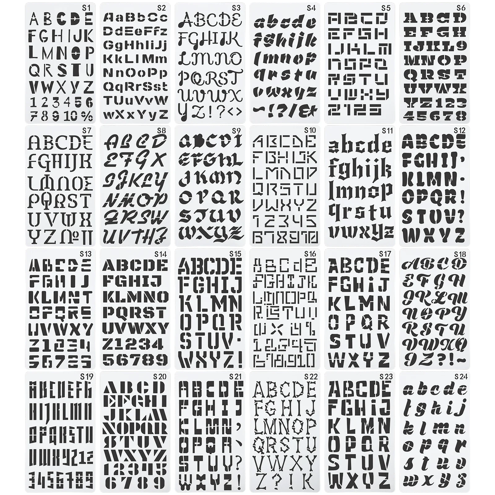 

English Alphabet Stencil Hollow Painting Templates For Wood Fabric Canvas Wall Metal Diy Lettering Art Craft Reusable Plastic