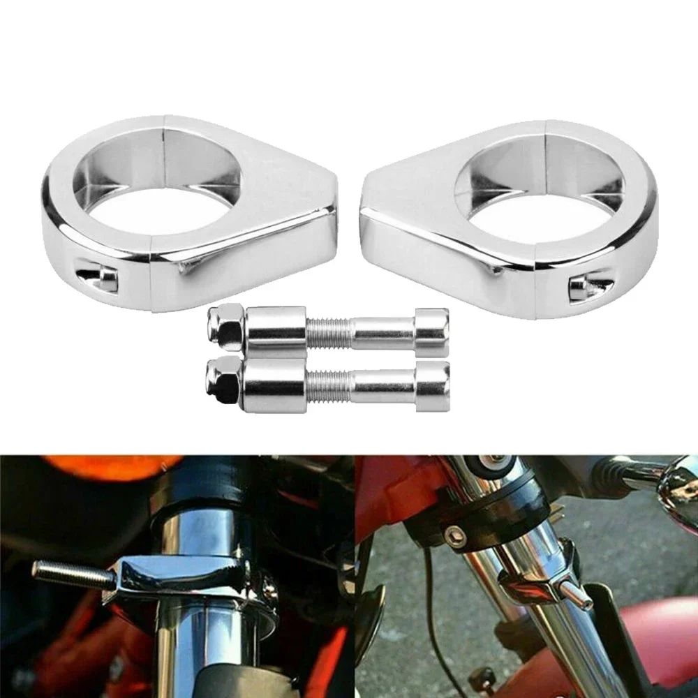 

Motorcycle Turn Signal Relocation Bracket 39mm 41mm 49mm Fork Clamp Mount For Harley Sportster 883 XL1200 Dyna Softail Universal