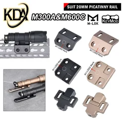 WADSN M300 M600 REIN Airsoft Flashlight Metal Offset Mount Base For MLOK & Keymod Rifle Hunting 1Weapon Scout Light Base