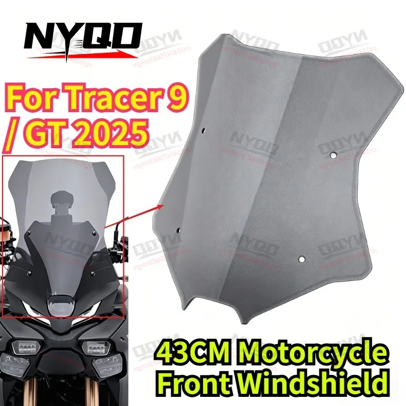 

43CM Motorcycle Front Windshield For Tracer 9 / GT 2025 High Toughness Sports Wind Deflector Screen Accessories