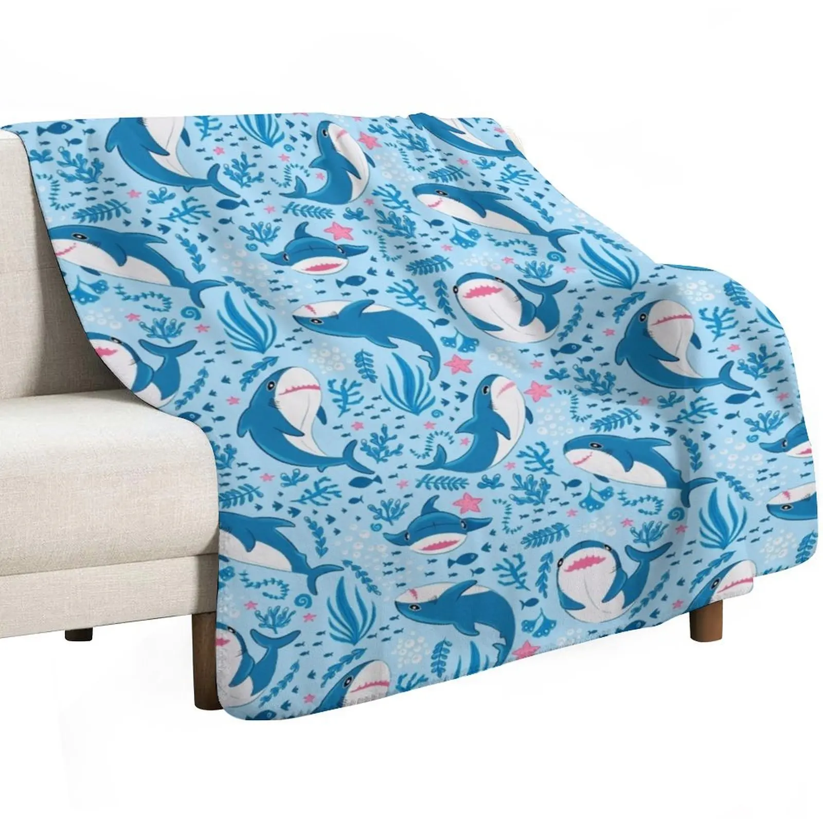 Blahaj shark Throw Blanket Thins Custom Flannel Fabric Moving Loose Soft Beds Blankets