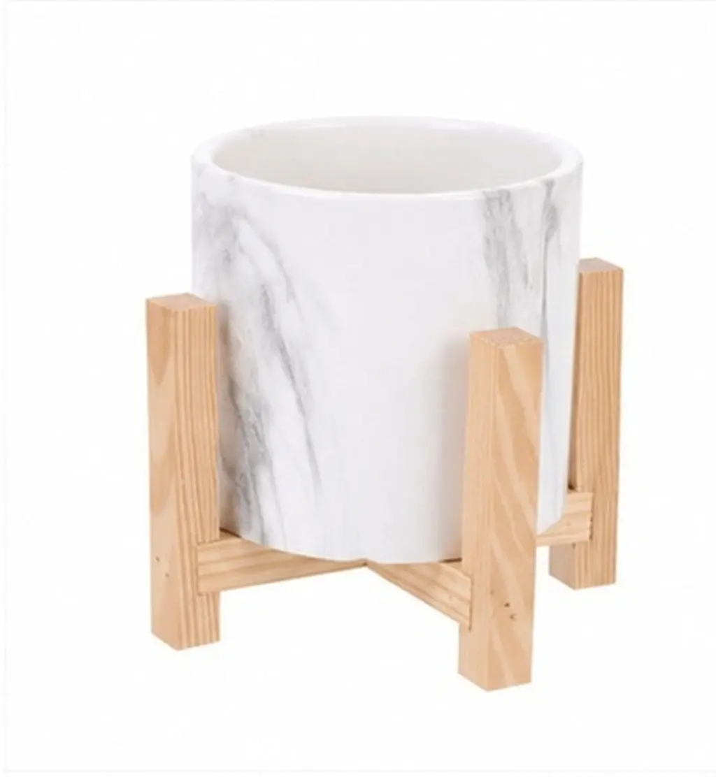 Marble Pattern Ceramic Flower Pot Decorative Planter for Indoor Plants Home Patio Desk Modern Decor