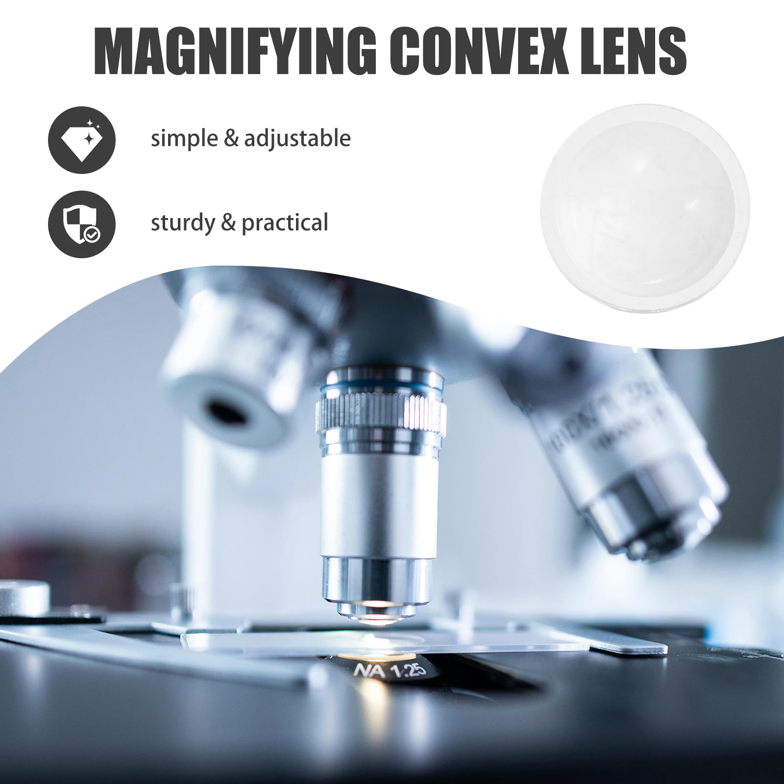

5pcs LED Focus Lens PMMA Optical Convex 12 5mm Adjustable Flashlight Magnifier Teaching Tools Laboratory Equipment