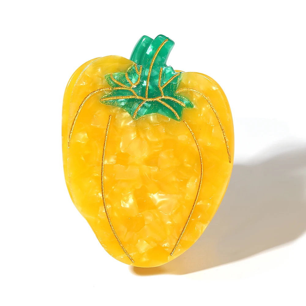 

New Acetate Oversize Yellow Pepper Heawear Hair Clip Claw For Women Creative Geometric Hairpin Hair Accessorie Tool Gifts