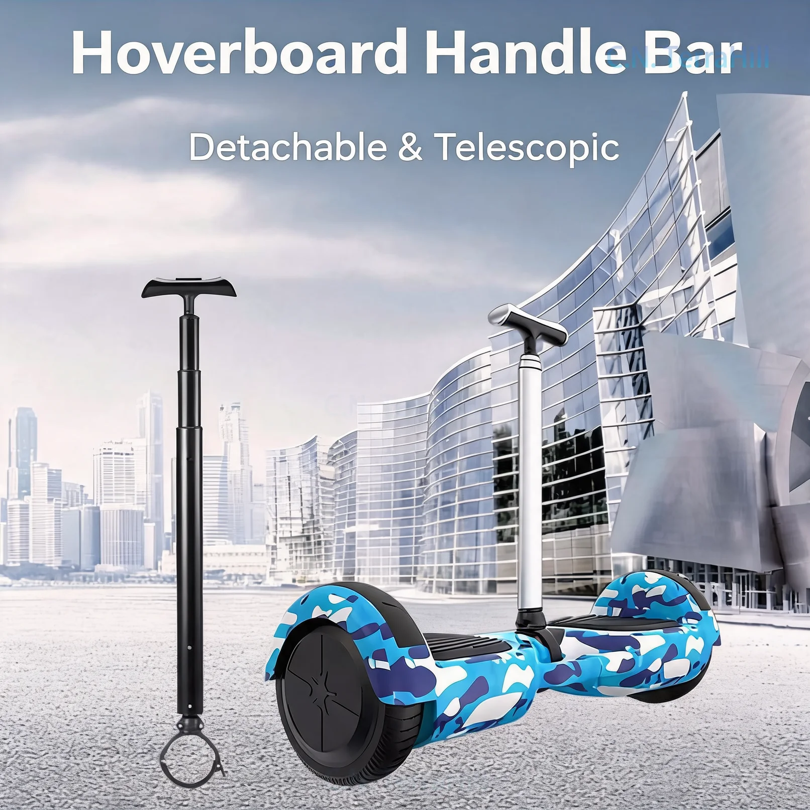 Adjustable Safety Support Pole for Self-Balancing Scooter, 7-10 Inch, 3-Section Telescopic Handlebar