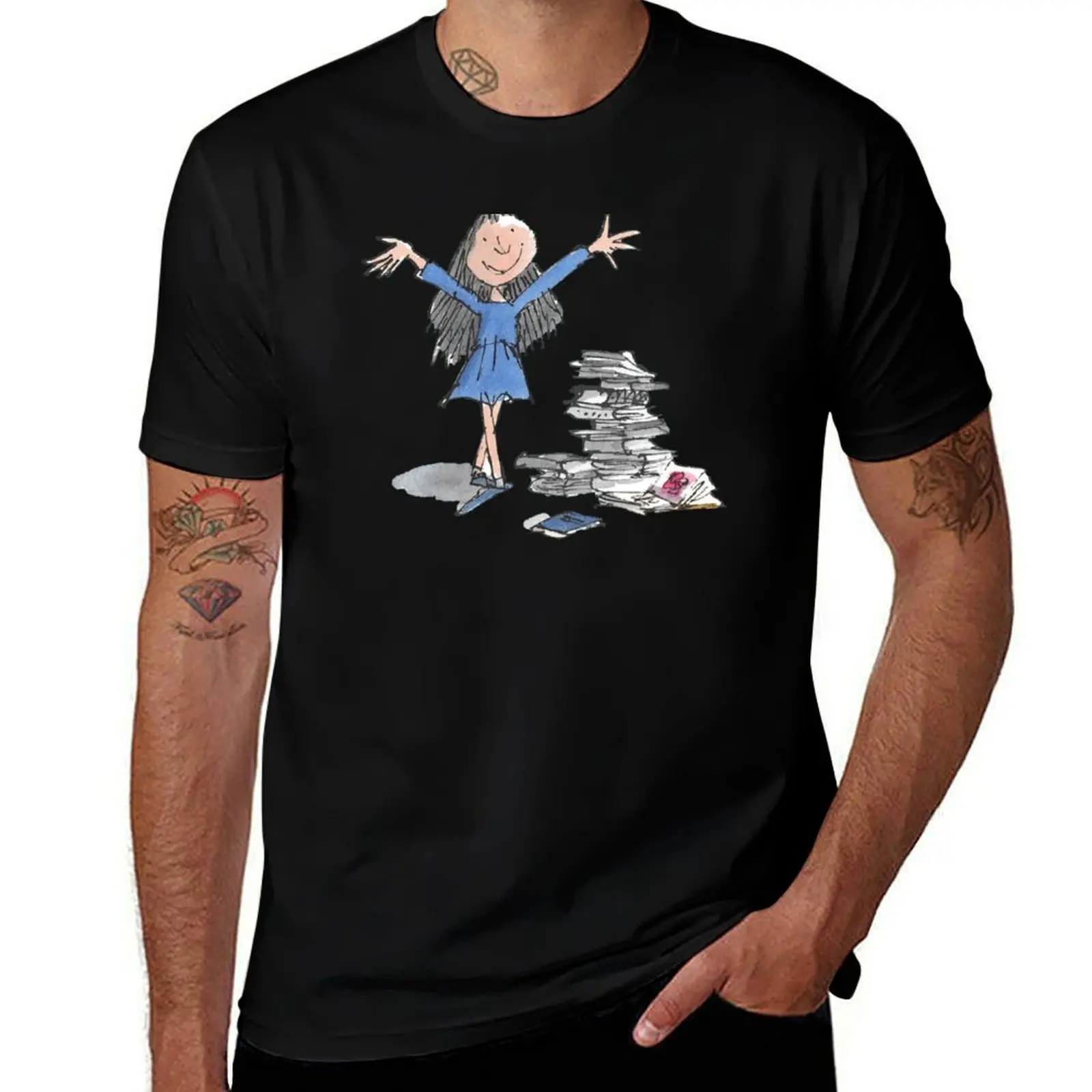 Matilda 4 - Roald Dahl _amp_ Quentin Blake T-Shirt Minimalist Graphic Tee Shirt