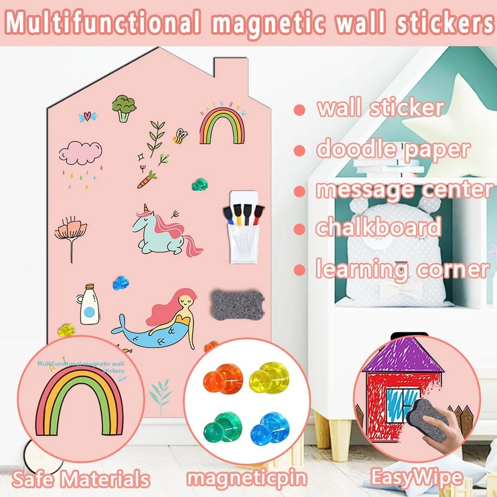 For Childrens Magnetic Chalkboard Wall Decal PET Construction For Safe Repeated Use in Homes Schools and Childcare Facilities