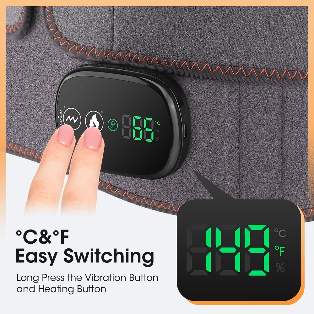 Heating Waist Massager Belt with Controller 5000mAh Vibration Red Light Warm Compress Electric Lumbar Support Belt for Women Men