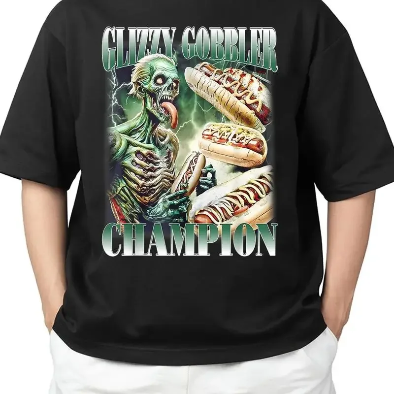 Gobbler Funny Meme Skeleton Wiener Hotdog T Shirt Grunge Feel S 4Xl