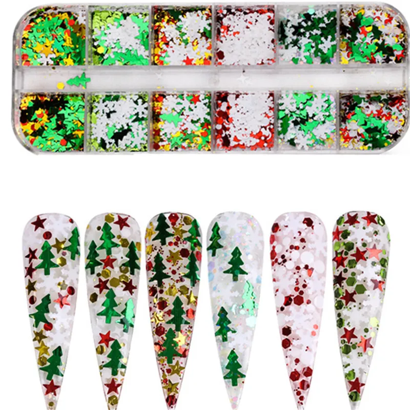 Lentejuelas holográficas con purpurina para Festival, accesorios de decoración de uñas artesanales, 1 caja con forma de calabaza fantasma de Halloween