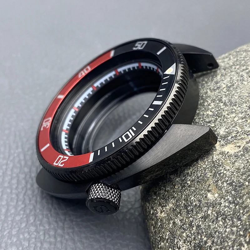 Mod 6105 6309 Custodia per tartaruga abalone Corona a 3.0 Adatto al movimento NH35 NH36 Cassa per orologio con cover posteriore trasparente in vetro zaffiro