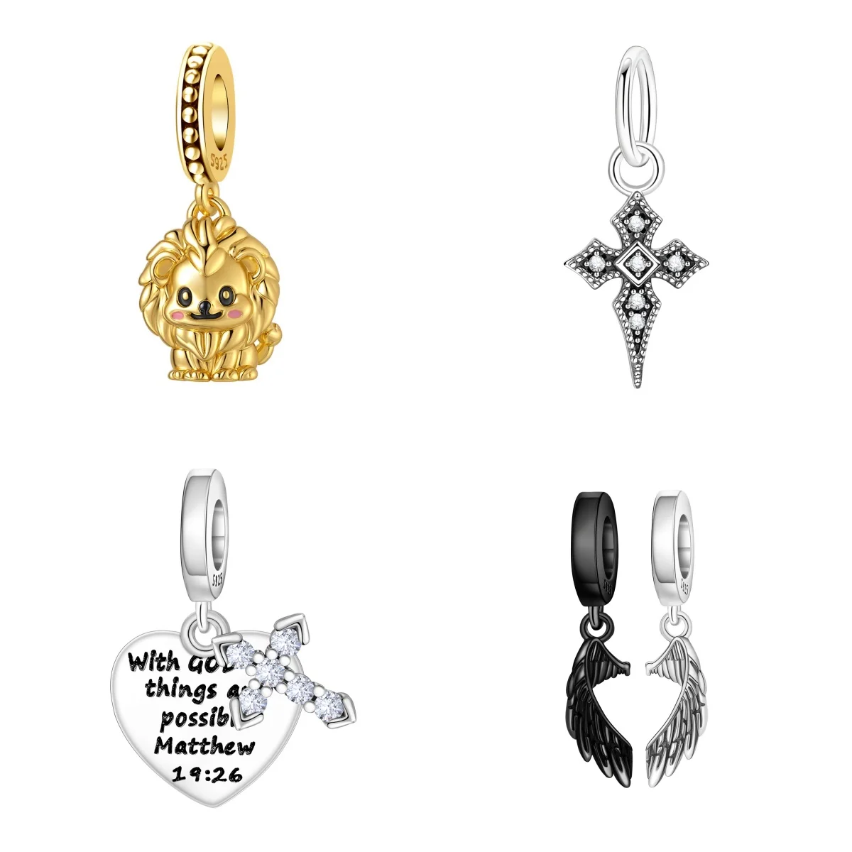 

CYMYSS 925 Sterling Silver Lucky Symbol Pendant Pet Symbol Original Pendant Suitable For DIY Accessories With Inlaid Pendant