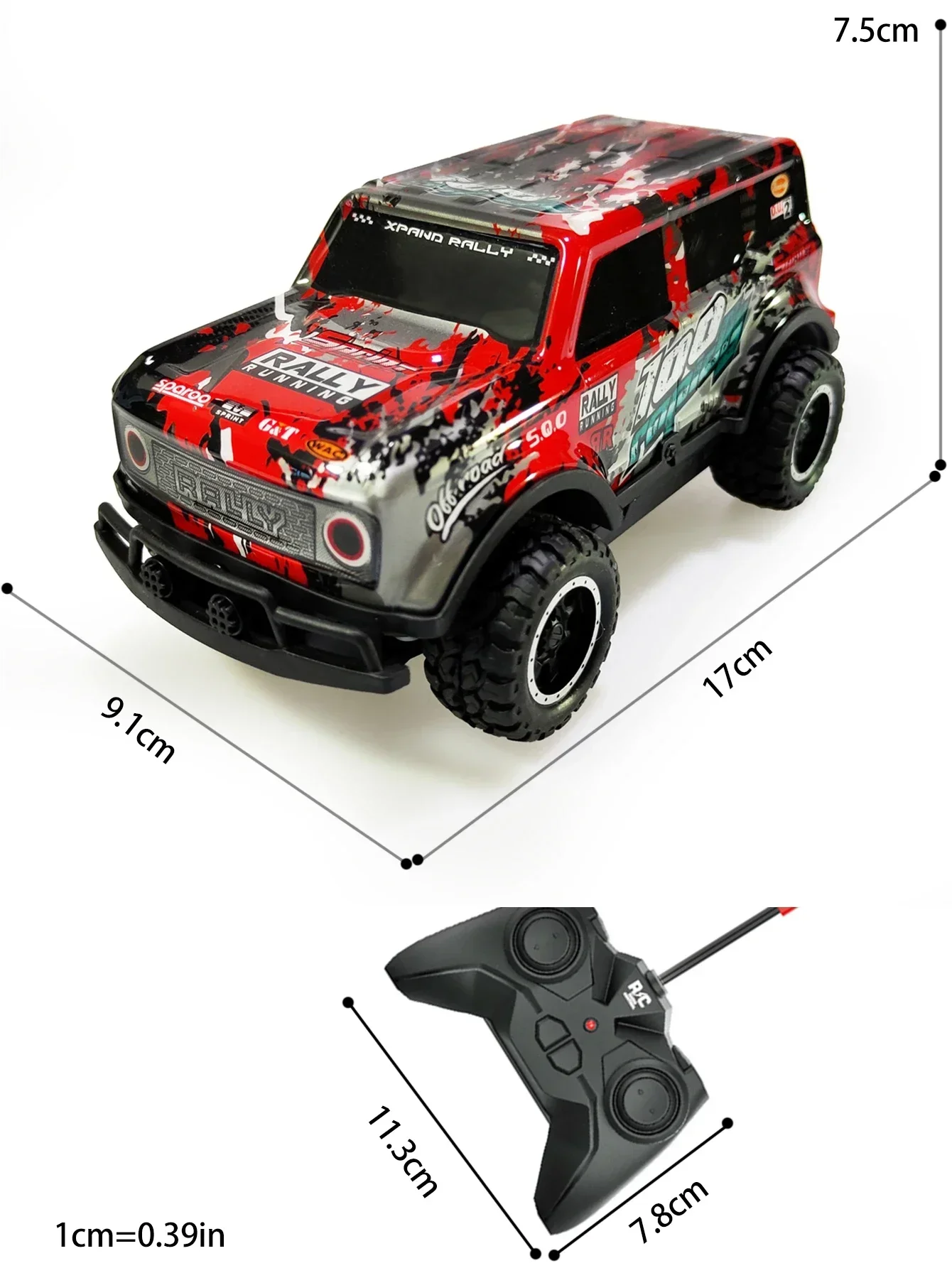 Remote Control Toys RC Car with Light 1:24 Scale Off Road Radio-controlled Car for Kids Indoor Toy NOT Include Battery